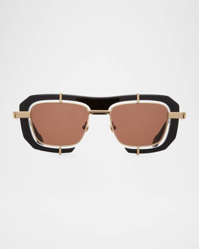 Geometric Aviator Stainless Steel Sunglasses